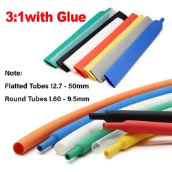 2M 11 Farben 3:1 Schrumpfschlauch mit Kleber 1,6mm ~ 50mm Doppelwandiger Klebstoffbeschichteter Polyolefin-Schrumpfschlauch zum Kabelschutz