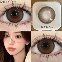 mill creek, MILL CREEK 1 Paar natürliche Kontaktlinsen, braune Linse, koreanische Gläser mit großem Durchmesser, farbig, mit abgestufter Kontaktlinsen, Schönheitsschüler