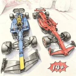 Technisches 1361/1639-Teiliges 1:8 Maßstab SF24 RB20 Rennwagen-Modell Bausatz Fortgeschrittene Konstruktion MOC Replika Exklusiver Bausatz Geburtstagsgeschenk