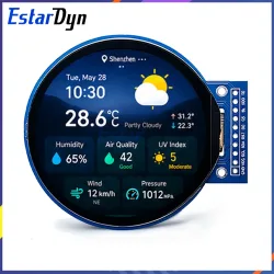 2,1-Zoll-TFT-LCD-Bildschirm GC9B72 Kleiner Bildschirm 360x360 Display LCD-Farbbildschirm SPI Runder Bildschirm