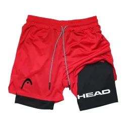 Anime Berserk Head Laufshorts für Herren, Fitness, Fitnessstudio, Training, 2-in-1, Sport, schnell trocknend, Training, Joggen, Doppeldeck, Sommer