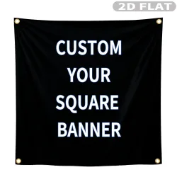 1 Stück individuelles, einseitiges, quadratisches Polyesterbanner mit 4 Ösen zum einfachen Aufhängen, perfekt für die Dekoration von Heimpartys
