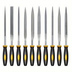 Hochkarbon-Stahl Präzisions-Nadelfeilen-Set - Premium-Kit mit Rutschfesten Ergonomischen Griffen, für Holz/Kunststoff/Modellbau