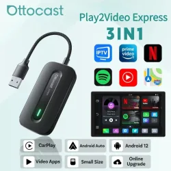 OTTOCAST Play2Video Express Wireless CarPlay Android Auto Adapter für Youtube Netflix für Volvo Chevrolet VW CarAccessorie