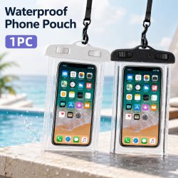 Transparente Wasserdichte Handyhülle zum Umhängen, Berührungsempfindliche Wasserfeste Tasche für Outdoor, Strand und Schwimmen, Handy-Aufbewahrungshülle