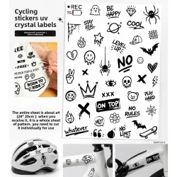 UV-Kristall-Etiketten, Fahrradaufkleber, Graffiti, wasserfeste Aufkleber für Fahrradhelme, Fahrradrahmen, Motorräder, Skateboards, DIY-Dekoration