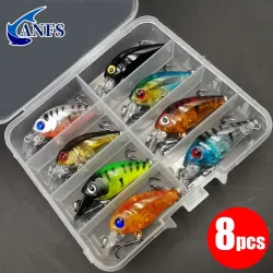 8 stücke Kurbel Köder Minnow Angeln Locken Set Schwimmende Künstliche Köder Topwater Angeln Köder
