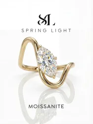 1CT Moissanit-Diamant Luxus-Curved-Marquise-Ring für Damen 925 Sterling Silber Verlobungs- und Hochzeitsring Hochwertiger Edel-Schmuck