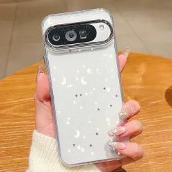 Sternenmuster Klare TPU-Handyhülle für Google Pixel 10 9 8 7 Pro Pixel 9 10 Pro XL 7A 8A 9A Stoßfeste Weiche Silikon-Rückabdeckung