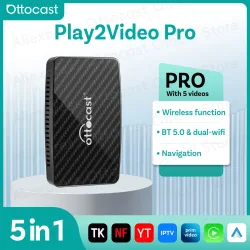 OTTOCAST Play2Video Pro Wireless CarPlay Android Auto Adapter Auto Zubehör für Youtube für Prime Video für Benz VW Land Rover