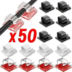 10/20/50PCS Kabel Organizer Clips Draht Wickler Halter Schutz USB Kabel Management Klebe Haken Schreibtisch Klemme für Home Office