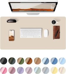 Große Mausunterlage, Schreibtischunterlage, Schreibtischauflage aus Leder, Rutschfeste PU-Leder Schreibtischunterlage, Laptop-Schreibtischunterlage