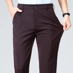 Sommer Herbst Dünne Hosen Männer Formale Kleid Anzug Hosen Arbeit Hosen Qualität Business Casual Hosen Schwarz Wein Rot Lange Hosen
