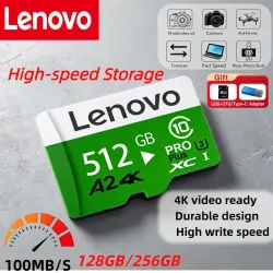 Lenovo Speicherkarte High Endurance Video Monitoring TF-Karte 64 GB 128 GB 512 GB Goldene Micro-TF-SD-Karte für Smartphone-Kamera-Drohnen