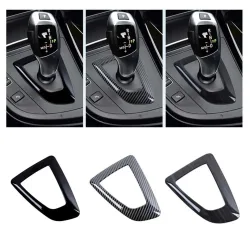 1 Stück Kohlefaser-Mittelkonsolen-Schaltplattenabdeckung für BMW F20 F21 F22 F23 F30 F31 F33 F34 F35 ABS Schalthebel-Abdeckung