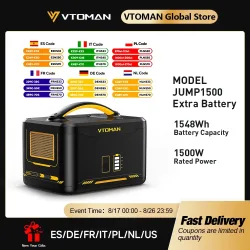 VTOMAN Jump 1500 Zusätzliche Batterie 1548 Wh, Backup-LiFePO4 (LFP) Batterie Jump 1000 & Jump 1500X & Jump 1800 Power