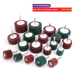 1 Stück Vliesklappe Rad Faser Polierbürste Scheuerpad Schleifen Schleifkopf für Bohrer 6 mm Körnung 120/180/240/320