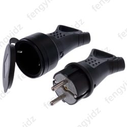 EU Gummi Wasserdichte Steckdose Stecker Elektrische Geerdete Europäischen Stecker Mit Abdeckung IP54 Für DIY Power Kabel Kabel 16A 250V