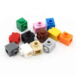 50 Stück Moc Creative Brick Modified 1x1 mit 2 Löchern 87087 DIY Basics Enlighten Bausteine Klassisch kompatibel baut Teile zusammen