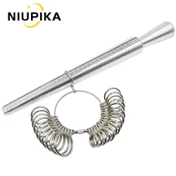 NIUPIKA HK/US/JP/UK/EU Aluminium-Ringmaßstab Metallring Multi-Größen-Spezifikation Größenmessung Schmuck-DIY-Werkzeug