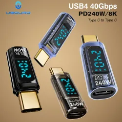 UGOURD 40Gbps USB4 Typ-C Adapter Digitales Display USB 4 80Gbps Thunderbolt 4/5/3 Kabelverbinder USB-C zu USB-C OTG PD 240W 8K