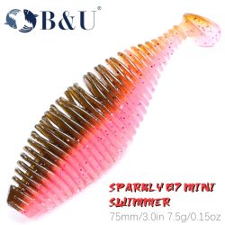 B&U Swimbait Vib 7,5 cm 7,5 g Köder Shad Swimbait Vib Fett Künstlicher weicher Silikonköder Leurre Souple Pesca Garnelengeruch Hecht Bass