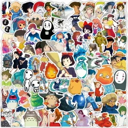 100 Stück Cartoon Bright Ghibli Hayao Miyazaki Aufkleber Totoro Elfs Aufkleber für Telefon Laptop Koffer Notebook wasserdichte Aufkleber