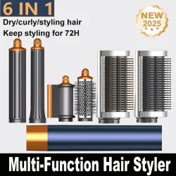 6-in-1 Professioneller Heißluft-Styler mit Negativionen-Technologie, Multifunktionales Haarstyling-Set für Automatisches Locken, Bestes Geschenk für Frauen