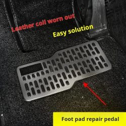 Auto Fußstütze Pedal Platte Boden Teppich Matten Nicht-slip Edelstahl Ferse Pad Für Lkw SUV Schwarz Beige Braun auto Zubehör