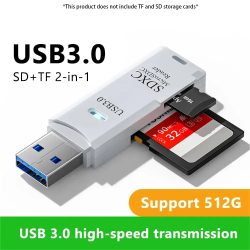 2-in-1 Multifunktionaler USB 3.0-Kartenleser, MiniSD-TF-Speicherkartenleser, USB-Flash-Laufwerk, Kartenleser-Adapter für PC-Laptops, Zubehör
