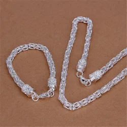 925 sterling Silber 5MM Kreis Drachen Kette Armbänder Halskette Schmuck-set für männer frauen Mode Party hochzeit Heißer Geschenk