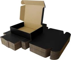 10 Versandkartons Schwarze Wellpappe-Schachteln Schwarze Geschenkbox für Verpackung Kleinunternehmen Umzug Versand und Lagerung