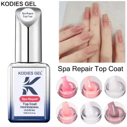 KODIES GEL Milky White Top Coat UV Gel Nagellack Spa Repair Gel Finish Sealer 15ML Jelly Pink Diamond Topcoat Lack Maniküre