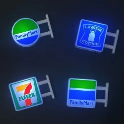 Trendiger Kühlschrankmagnet im Convenience-Store-Stil, Miniaturmodell mit Magnetischer Anziehungskraft, Dekorative Nachtbeleuchtung, Atmosphärisches Licht, Leuchtende Beschilderung