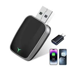 2-in-1 Kabelloser CarPlay-Adapter & Android Auto Wireless-Adapter, 5GHz WLAN Typ-C/USB Plug-and-Play CarPlay Wireless