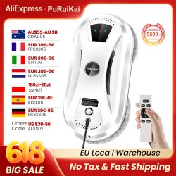 PuRuiKai Ultraflacher Roboter-Staubsauger Fensterputzroboter Elektrischer Glasreiniger mit Fernbedienung für Zuhause