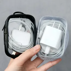 Mini-Aufbewahrungstasche mit durchsichtigem Reißverschluss für Kopfhörer, Ladegeräte, Kabel, Datenkabel, tragbare Cartoon-Puppen, Kinderspielzeug, Organizer, Geschenktüten