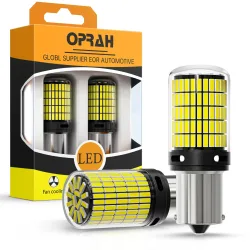 Oprah 2 x Hochleistungs-Auto-LED-Licht 1156 PY21W 1157 BAY15D P21/5 W 150 x 4014 SMD Canbus vorne/hinten Blinkerlampe 7440 7443 W21/5 W