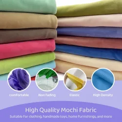 2024 Kleine Größe 50 x 50 cm Squishy Mochi Stetch Minky Stoff 95 % Polyester 5 % Spandex Stretch 4-seitiger Plüschstoff für DIY SewingToy