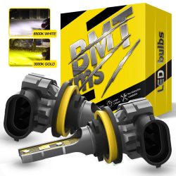BMTxms 2PCS Canbus H11 H8 LED Nebel Glühbirnen H27 880 881 9006 HB4 HB3 9145 H10 H16 LED CSP DRL Auto Lampe weiß Gelb E2 12000LM