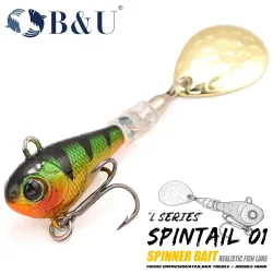 B&U 6/10/14g Spin Tail Spinner Angelköder Metallblatt-Hartköder für Barsch, Zander, Hecht, Süßwasser-Angelausrüstung