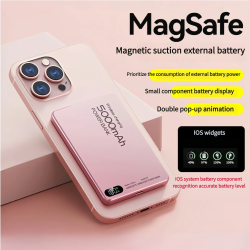 Reise-Powerbank für Magsafe Wireless Charge Qi2-Powerbanks, schnelles Aufladen externer Akku mit Halterung für iPhone 16, 15, 14, 13, 12