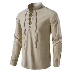 NONE, Neue männer Casual Bluse Baumwolle Leinen Hemd Tops Langarm T-shirt Frühling Herbst Schräge Knopfleiste Vintage Yoga Shirts