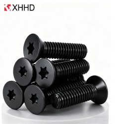 50 Stück/Set Sechskant-Torx-Senkkopfschrauben M2 M2.5 M3 M4 Kohlenstoffstahl Güteklasse 10.9 Schwarze Torx-Flachkopfschrauben