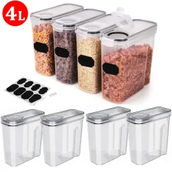 8-teiliges/12-teiliges Aufbewahrungsset: 4L luftdichte Vorratsdosen für Lebensmittel, Müsli, Süßigkeiten und Trockenwaren
