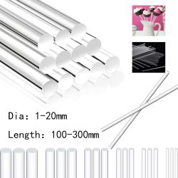 1/5/10 Stück transparenter Acrylstab, runder Acrylstab, DIY-Gebäudemodell, Material, geeignet für Materialzubehör, Durchmesser 1?20 mm