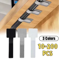 Neue wiederverwendbare Kabelbinder mit Klettverschluss, selbstklebender Netzkabel-Kabelhalter, verstellbare Kabelaufbewahrung, Desktop-Organizer, Manager