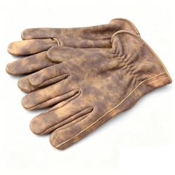 Vintage Distressed Leder-Arbeitshandschuhe aus genarbtem Rindsleder für Outdoor-Aktivitäten wie Camping, Radfahren, Gartenarbeit, Klettern und Hofarbeit.