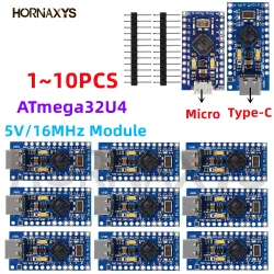 1-10 Stück Pro Micro ATmega32U4 5V/16MHz Modul mit 2-reihigem Pin-Header für Leonardo TYPE-C USB Auf Lager Beste Qualität für Arduino Neu