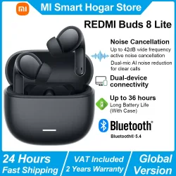 Xiaomi REDMI Buds 8 Lite Kabellose Bluetooth-Kopfhörer, bis zu 42dB aktive Geräuschunterdrückung, lange Akkulaufzeit von 36 Stunden, BT5.4